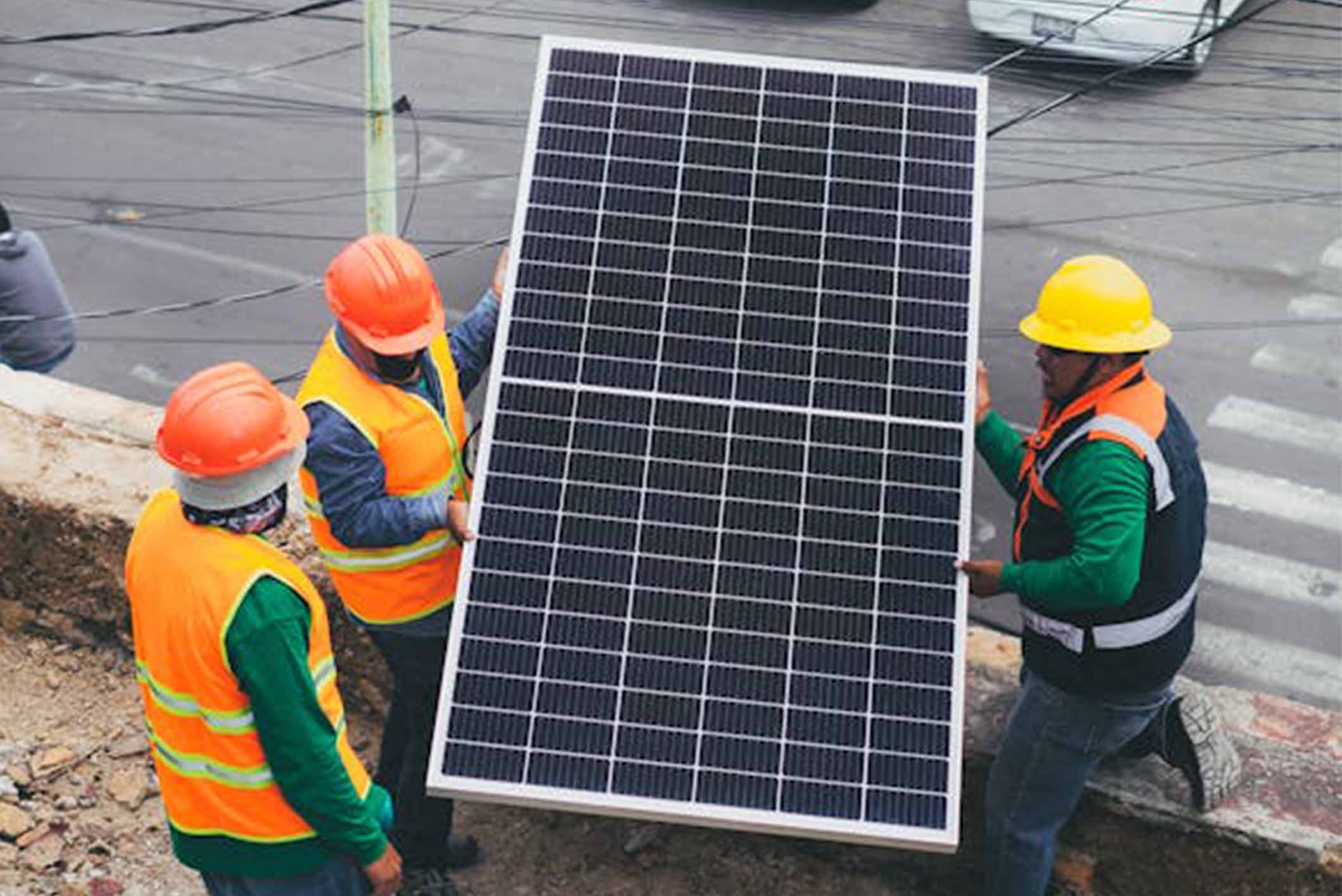 Sistema de painéis solares de varanda